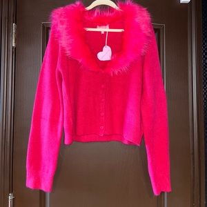 Y2k Sweater with feax fur detailing